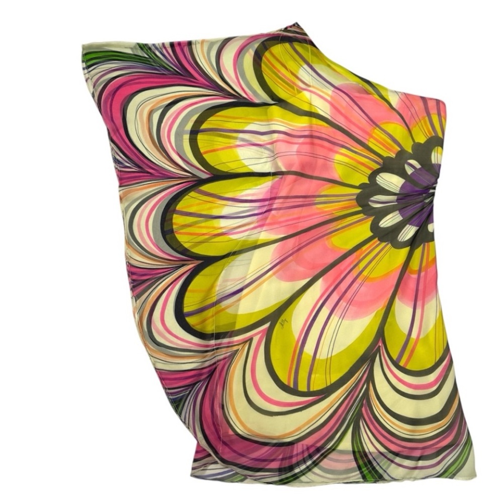 Milly of New York One-Shoulder Dress in Pink and Yellow Floral